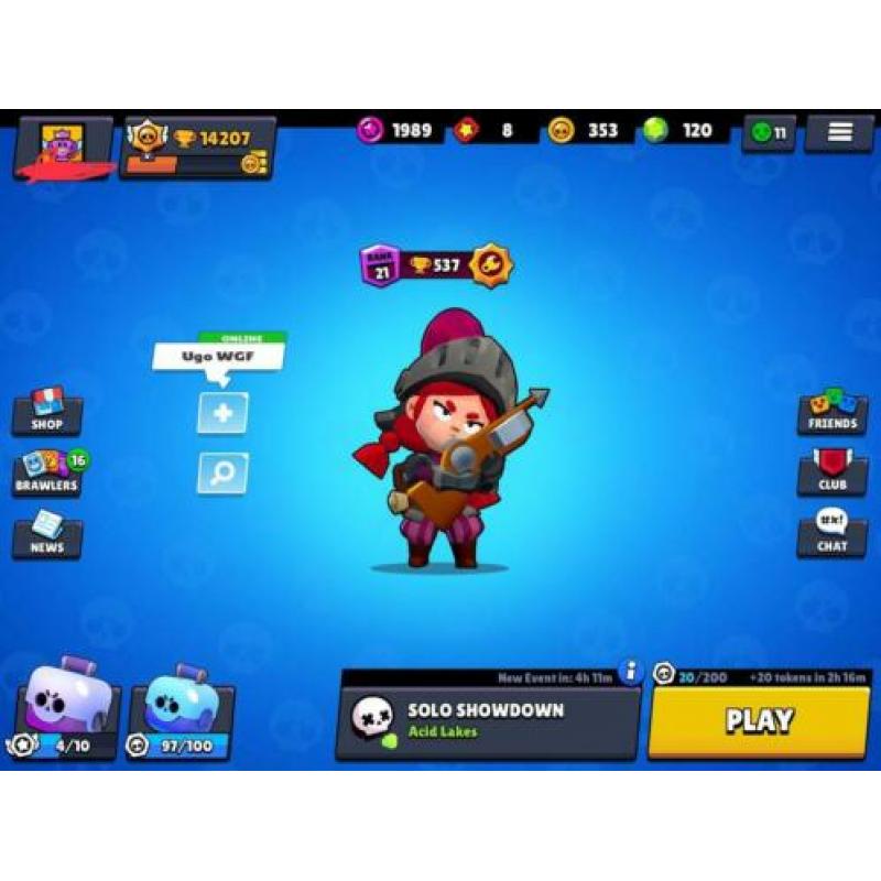 Brawlstars account veel skins 14k lobby proof