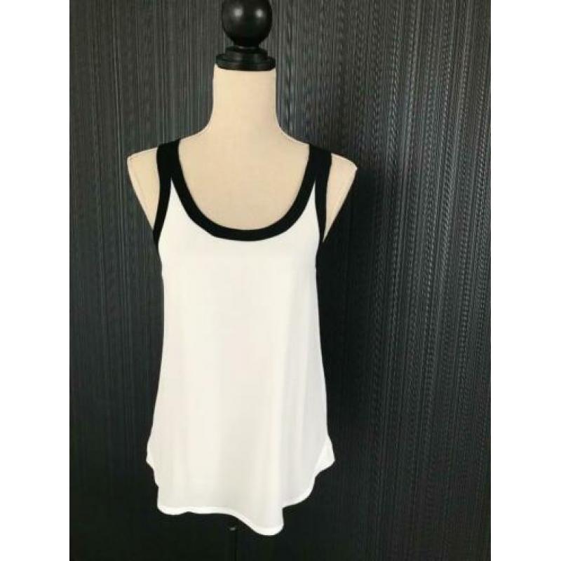 Express mouwloos top / bloes wit / zwart maat XS