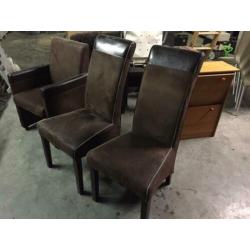 6x bruine stoelen