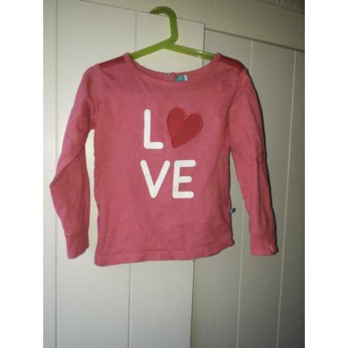 Als nieuw leuke meisjes trui roze Lief lifestyle maat 110
