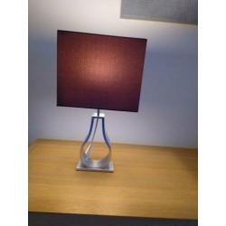 Twee schemerlampen chroom paars