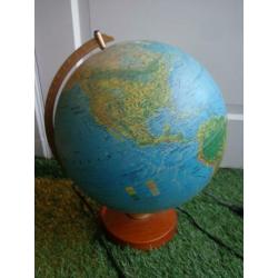 Vintage wereldbol / globe met verlichting,Scanglobe,Denemark