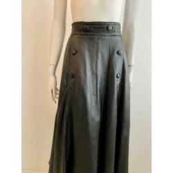 Leren rok vintage steekzakken maat 46