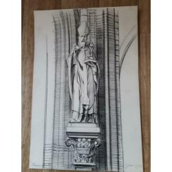 Religie Kerk de Liefde Amsterdam Originele tekening van