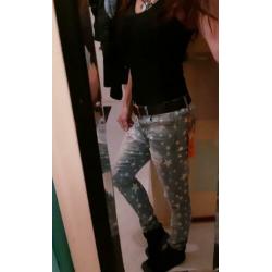 Nwe skinny strech jeans sterren spijkerbroek festival S M