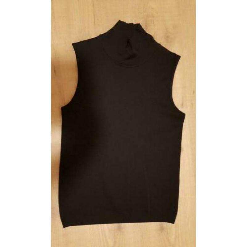 NIEUW Zwart A-rticles mouwloze top Turtle hals 36 Stretch