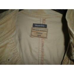 Street One maat S retro jasje bruin/ camel fluweel