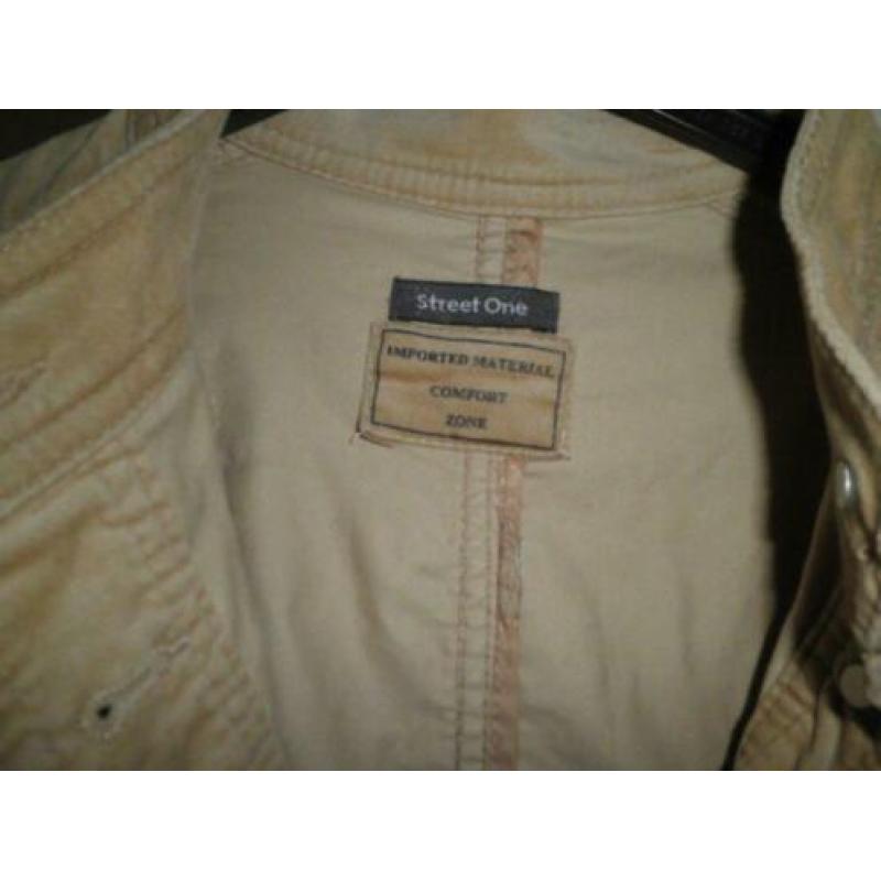 Street One maat S retro jasje bruin/ camel fluweel