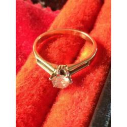 Gouden Ring + Briljant (40 Crt )+Gouden Ring(Briljant(10Crt)