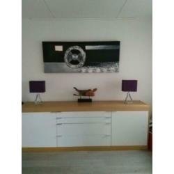Twee schemerlampen chroom paars