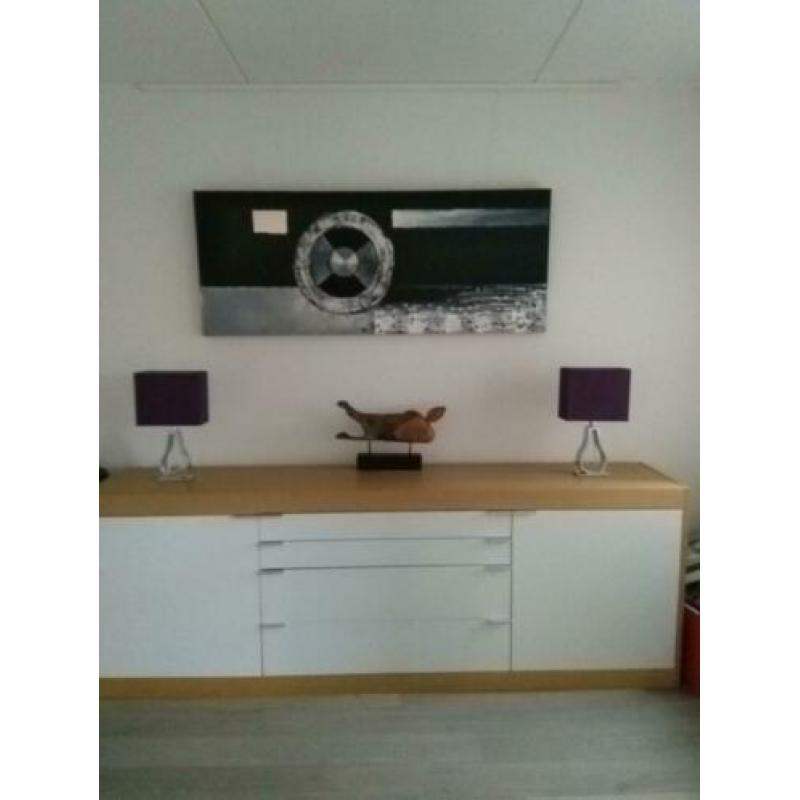 Twee schemerlampen chroom paars