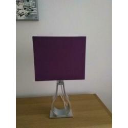 Twee schemerlampen chroom paars