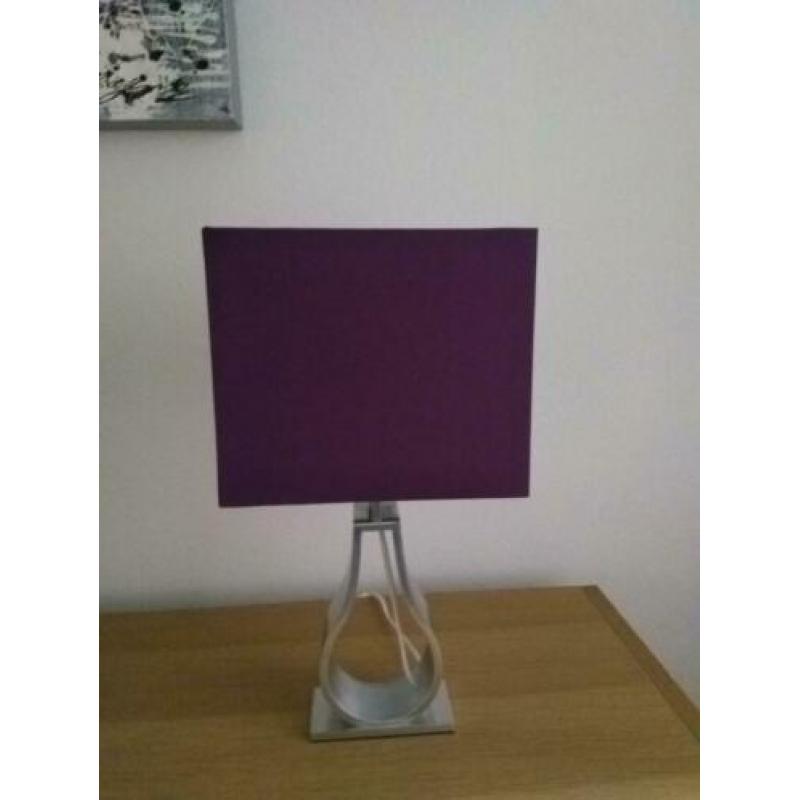 Twee schemerlampen chroom paars