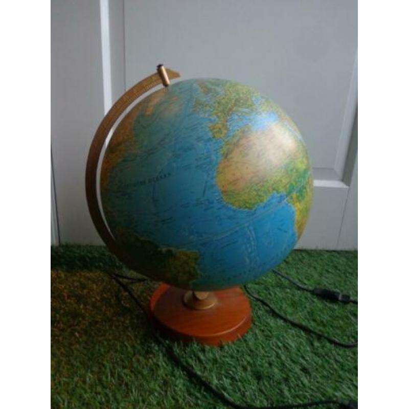 Vintage wereldbol / globe met verlichting,Scanglobe,Denemark