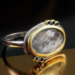 NIEUW COLLECTIE prachtige zilveren 925 ring met kwarc 8