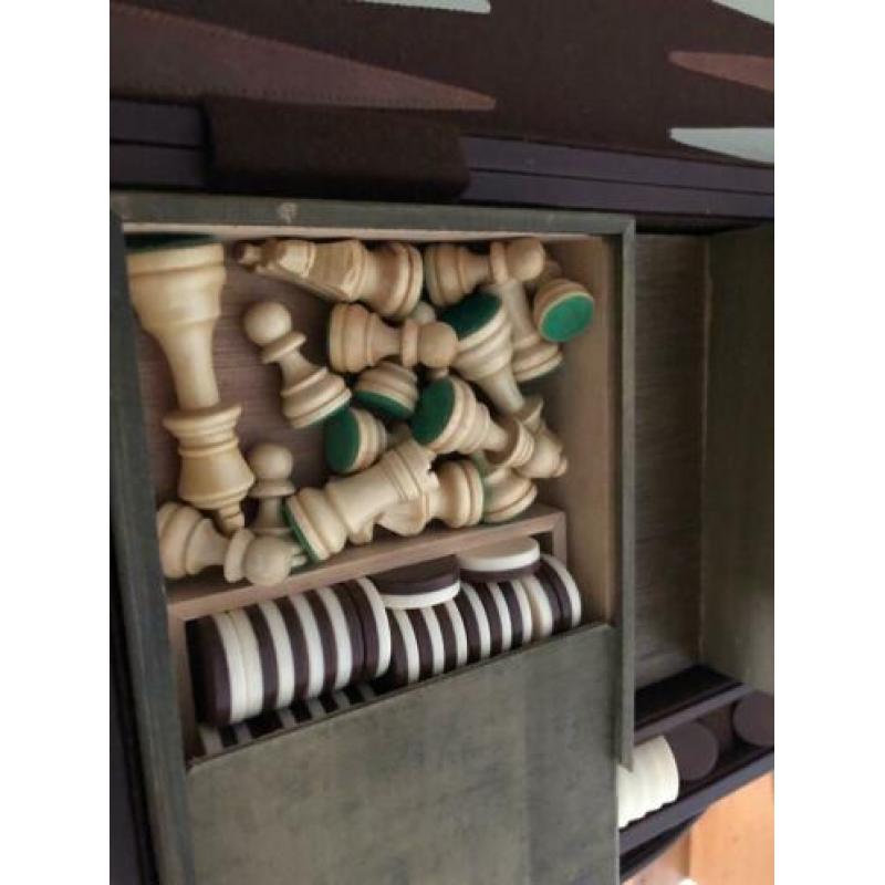 Backgammon in koffer inclusief schaakset