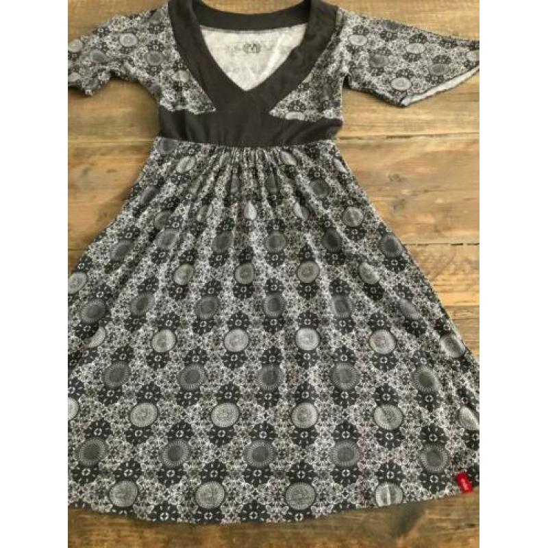 grijze print jurk met V hals (EDC)