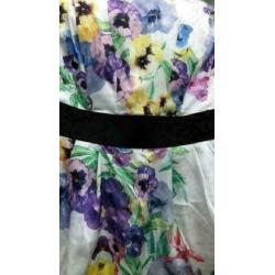 prachtige strapless violen jurk mt S