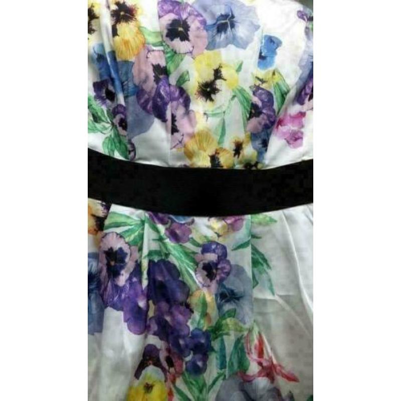 prachtige strapless violen jurk mt S