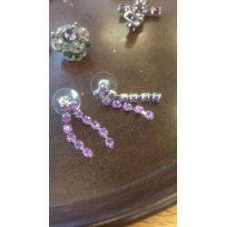 925 Ring amethist met markesiet plus gratis oorbelletjes