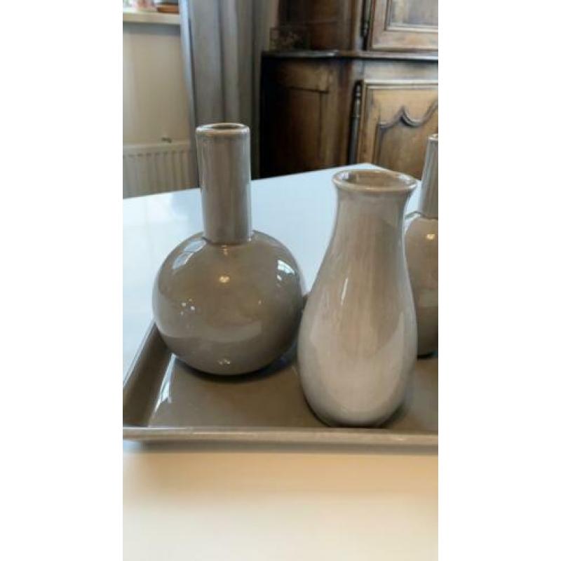Set van 6 geglazuurde aardewerk vazen vaas Home & Styling