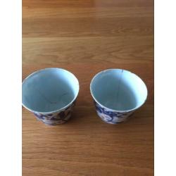 Porseleinen bekers China van rond 1700 bodemvondst
