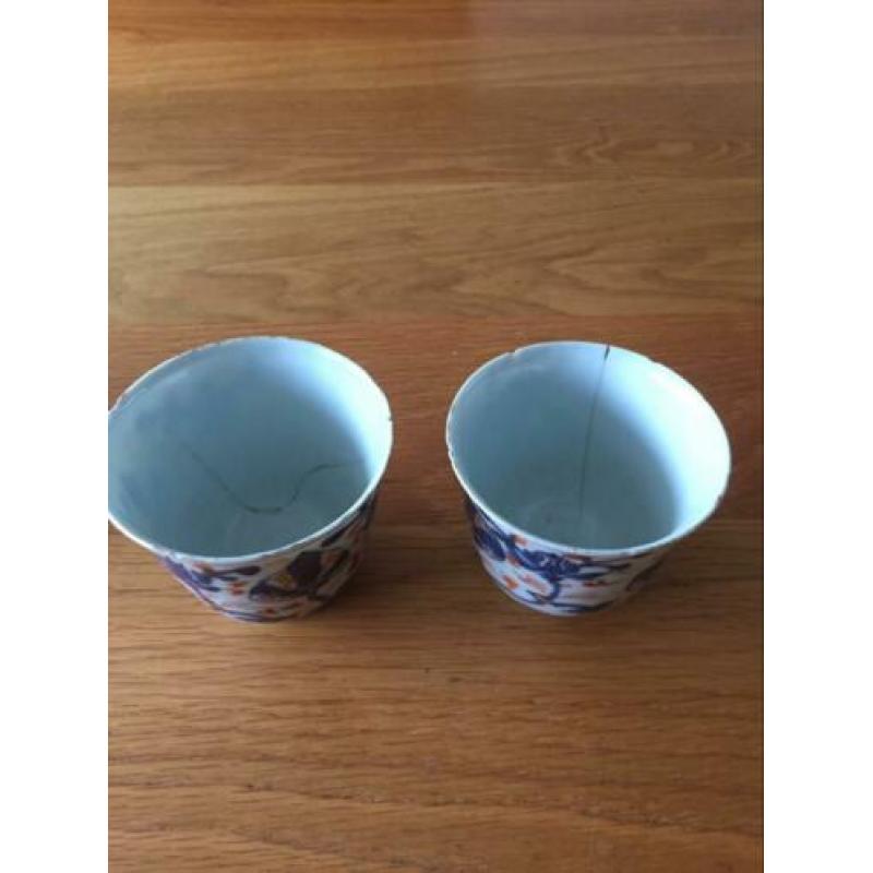 Porseleinen bekers China van rond 1700 bodemvondst