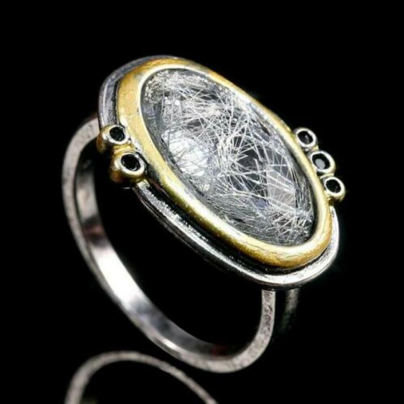 NIEUW COLLECTIE prachtige zilveren 925 ring met kwarc 8