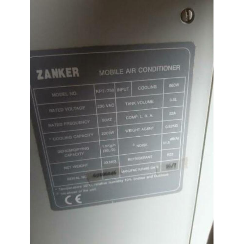 Zanker mobiele airconditioning met slang