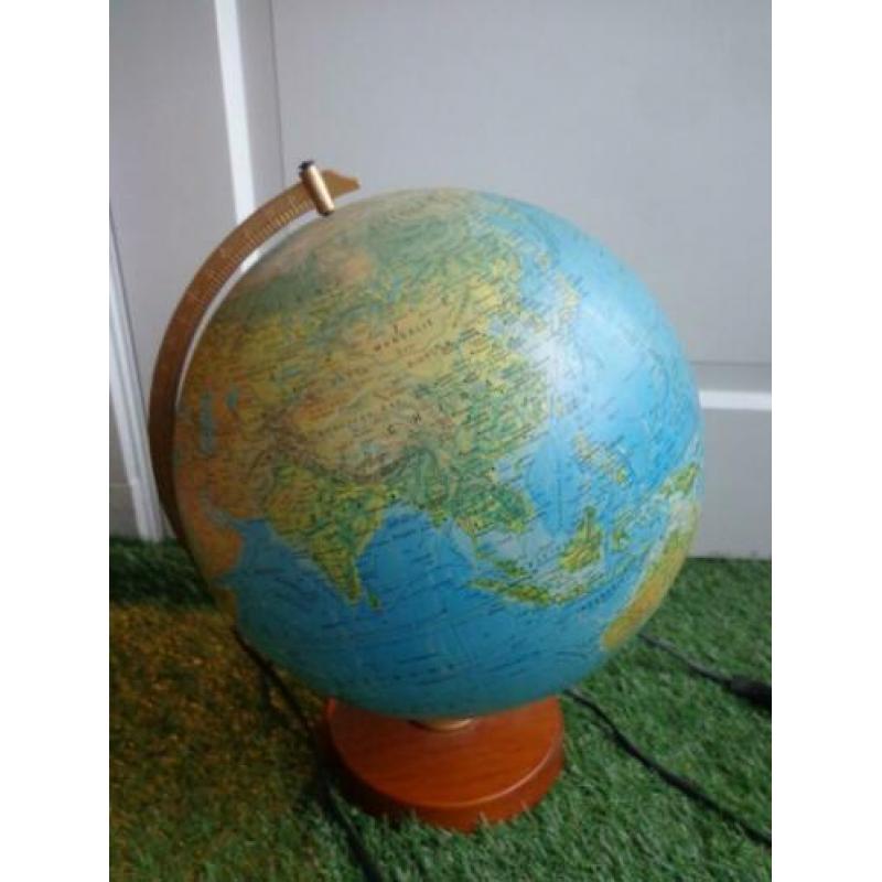 Vintage wereldbol / globe met verlichting,Scanglobe,Denemark