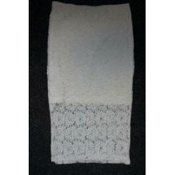 Superdry rok wit kant, lang/kort, maat S/M, 36-38