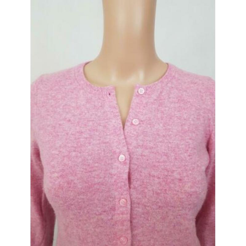 Benetton roze vest vestje van scheerwol xs 34 nieuwstaat