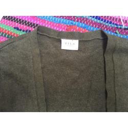 Groen viscose gebreid only lang vest m l xl