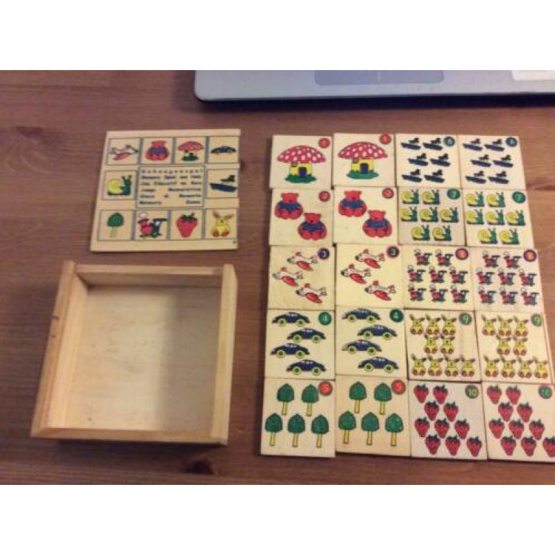 houten geheugenspel cijfers. gebruikt