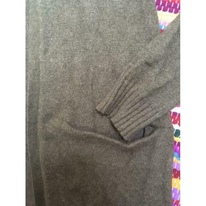 Groen viscose gebreid only lang vest m l xl