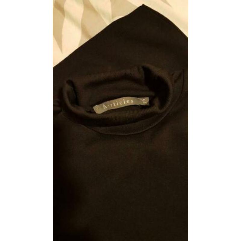 NIEUW Zwart A-rticles mouwloze top Turtle hals 36 Stretch