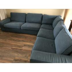 Mooie grote blauwe hoekbank van Ikea