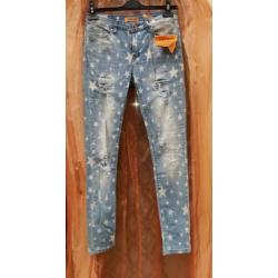 Nwe skinny strech jeans sterren spijkerbroek festival S M
