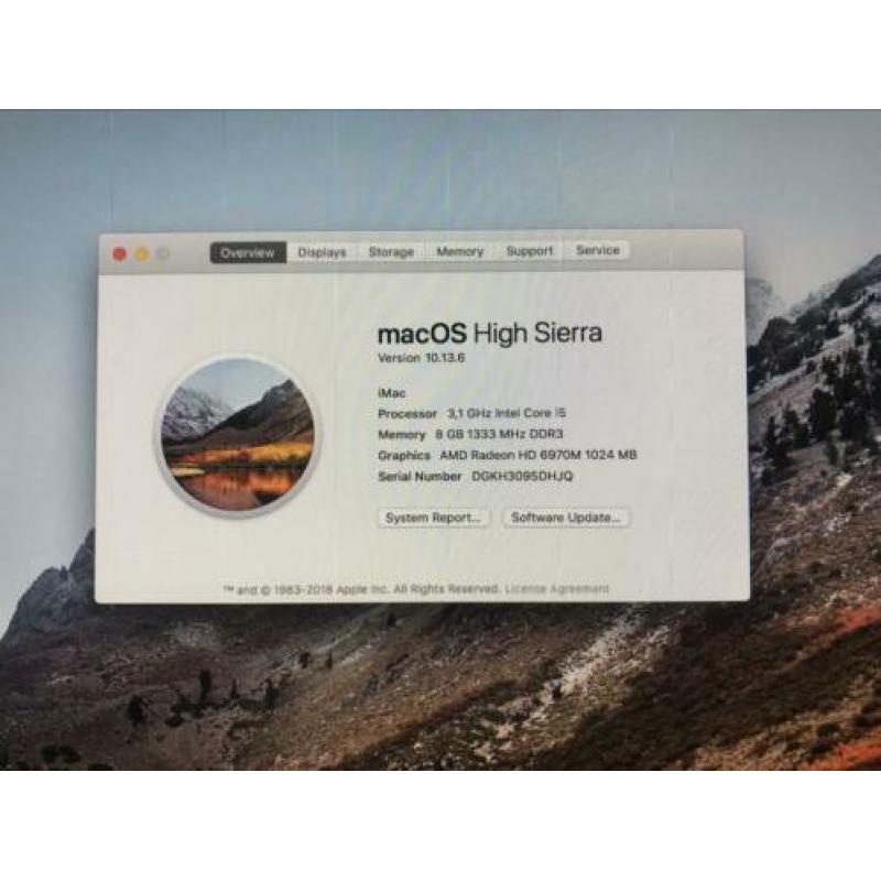 iMac (2011), i5, 3,1GHz, 8GB DRR en 500Gb HD