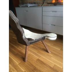 Spaans houten stoeltje “Brutalist” jaren ‘60