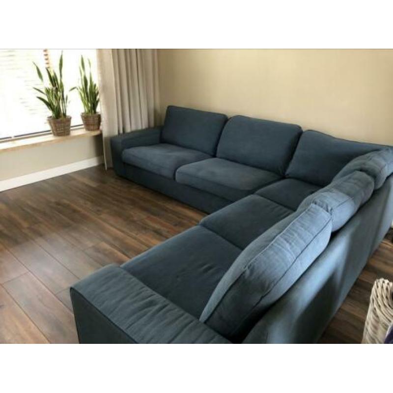 Mooie grote blauwe hoekbank van Ikea