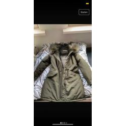 Groene parka jas, maat s
