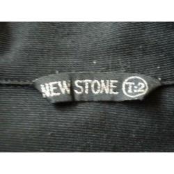 New Stone: Zwart Jasje met witte biezen maat T2 (38/40)