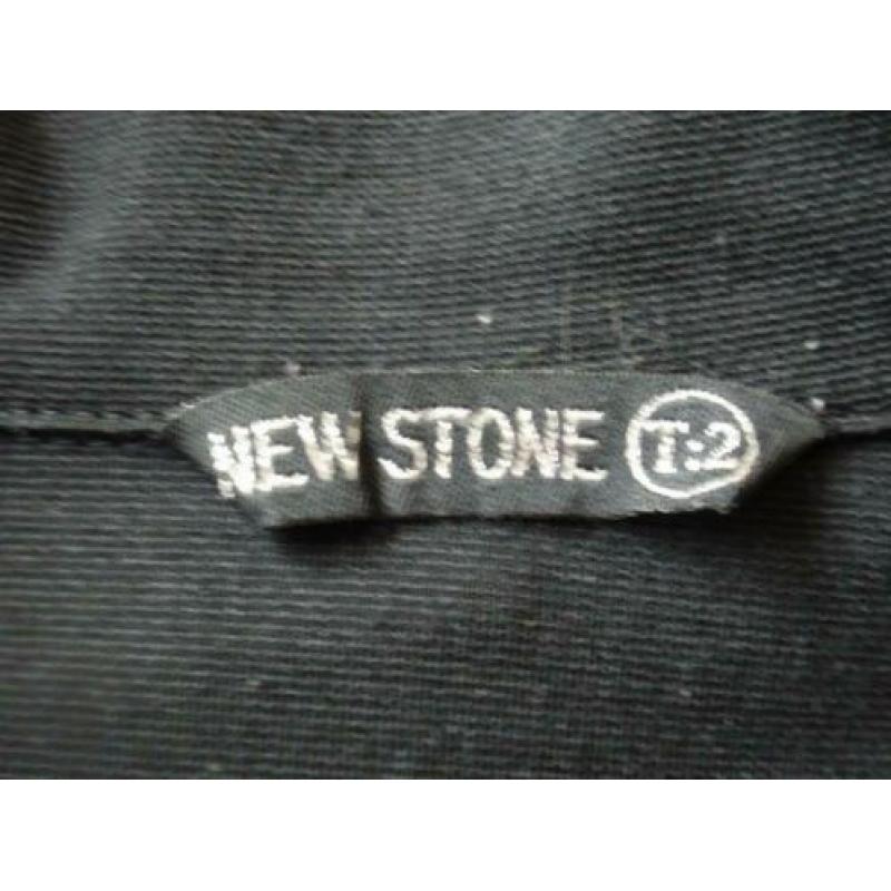 New Stone: Zwart Jasje met witte biezen maat T2 (38/40)