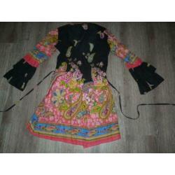 boho ibiza bali goa kleurrijke wikkel tuniek jurk Z&L S 36