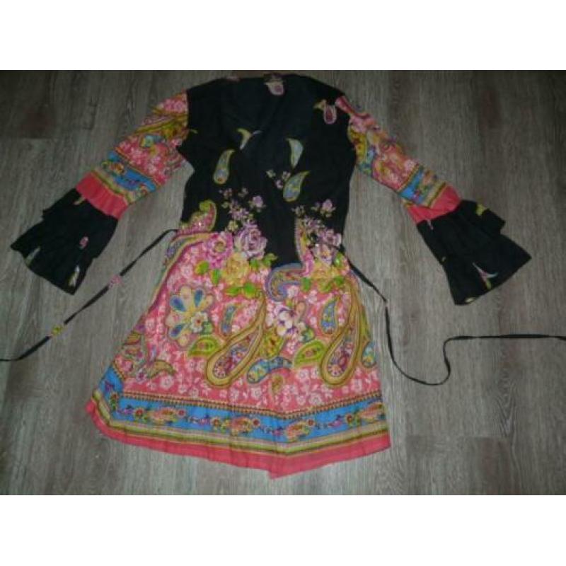 boho ibiza bali goa kleurrijke wikkel tuniek jurk Z&L S 36