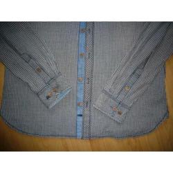 Blouse, fijne ruit blauw/beige, merk MILLS BROTHERS, maat XL