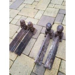 2 stel openhaard bokken