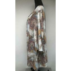 Superleuke beige/ blauwe tuniek ULLA POPKEN mt 52/54