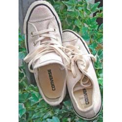 CONVERSE ALL STAR parelmoer kleurig leren sneakers mt 36.5